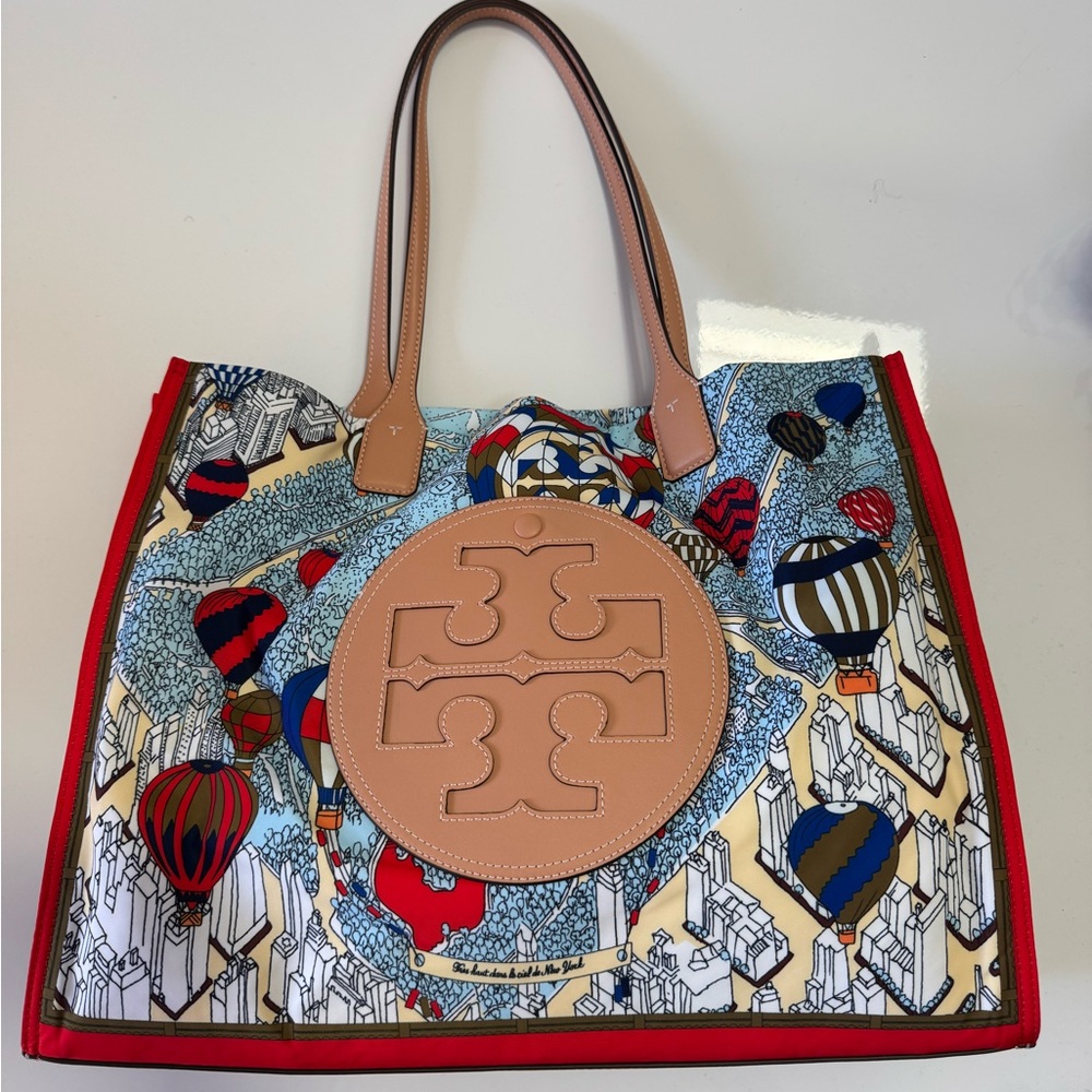 Tory Burch Ella hot air balloon in the sky tote